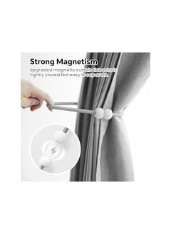 The Bros 2 Pack Magnetic Curtain Tiebacks, Decorative Curtain Holdbacks for Window Decor (Grey)  - Image 4