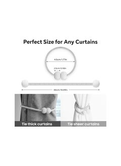 The Bros 2 Pack Magnetic Curtain Tiebacks, Decorative Curtain Holdbacks for Window Decor (Grey)  - Image 3