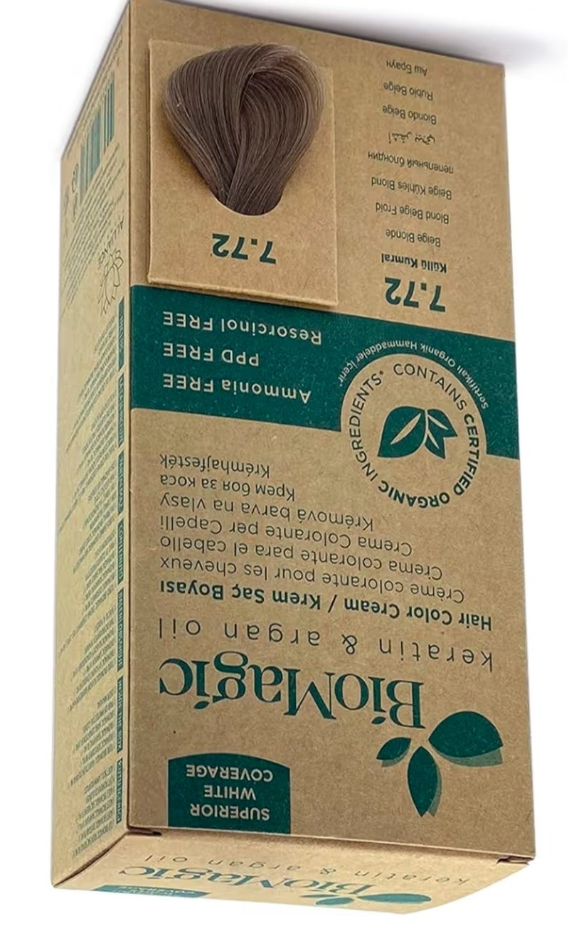 بيوماجيك صبغة الشعر بيوماجيك 7.72 اشقربنفسجي  (كيراتين وزيت الأرغان) - Image 2