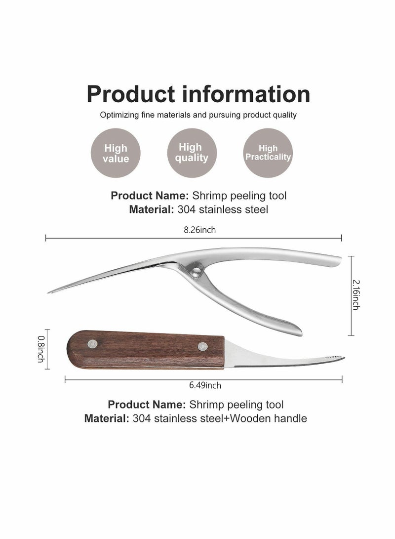 KASTWAVE Shrimp Deveiner Tool and Peelers - 304 Stainless Steel 2Pcs Shrimp Cleaner Knife Prawn Peeler Shrimp Deveiner Kitchen Tools for Shrimp Devein - Image 2
