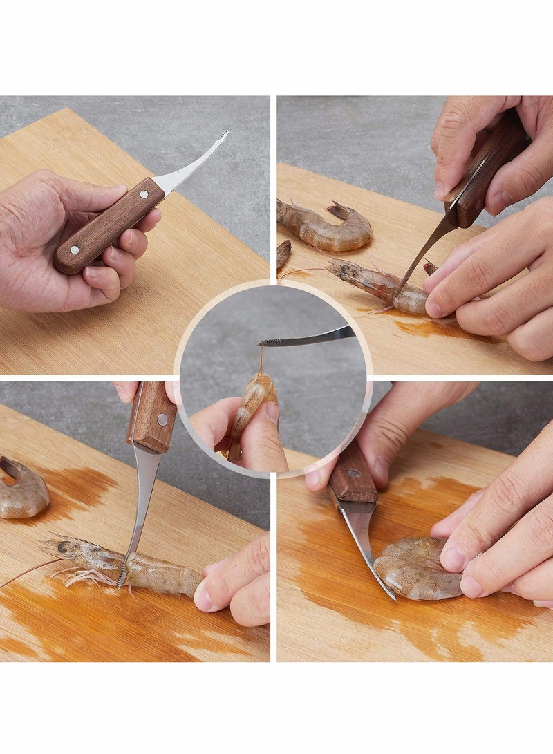 KASTWAVE Shrimp Deveiner Tool and Peelers - 304 Stainless Steel 2Pcs Shrimp Cleaner Knife Prawn Peeler Shrimp Deveiner Kitchen Tools for Shrimp Devein - Image 3