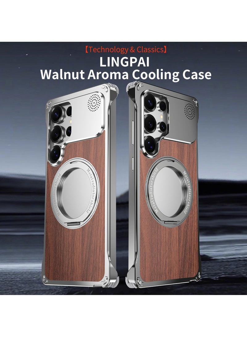Samsung S25Ultra Rotating Magnetic Bracket Case Skeleton Heat Dissipation Case Precise Adaptation Firm Adhesion Efficient Heat Dissipation - Image 3