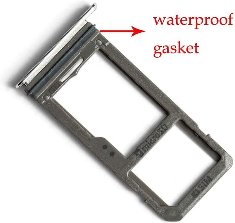Perzework SIM Card Tray Holder Slot Replacement for Samsung Galaxy S8 and S8 Plus（Silver Waterproof Rubber Ring and Eject Pin (Single Sim Card Version) - Image 2