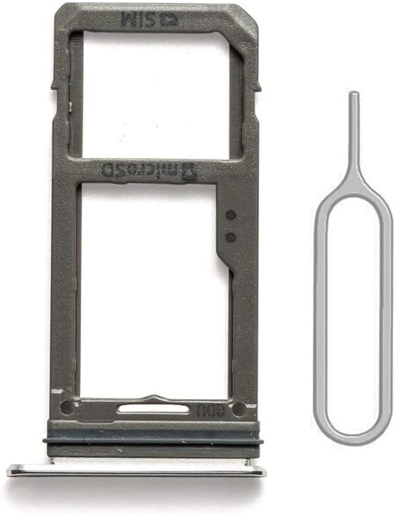 Perzework SIM Card Tray Holder Slot Replacement for Samsung Galaxy S8 and S8 Plus（Silver Waterproof Rubber Ring and Eject Pin (Single Sim Card Version) - Image 1