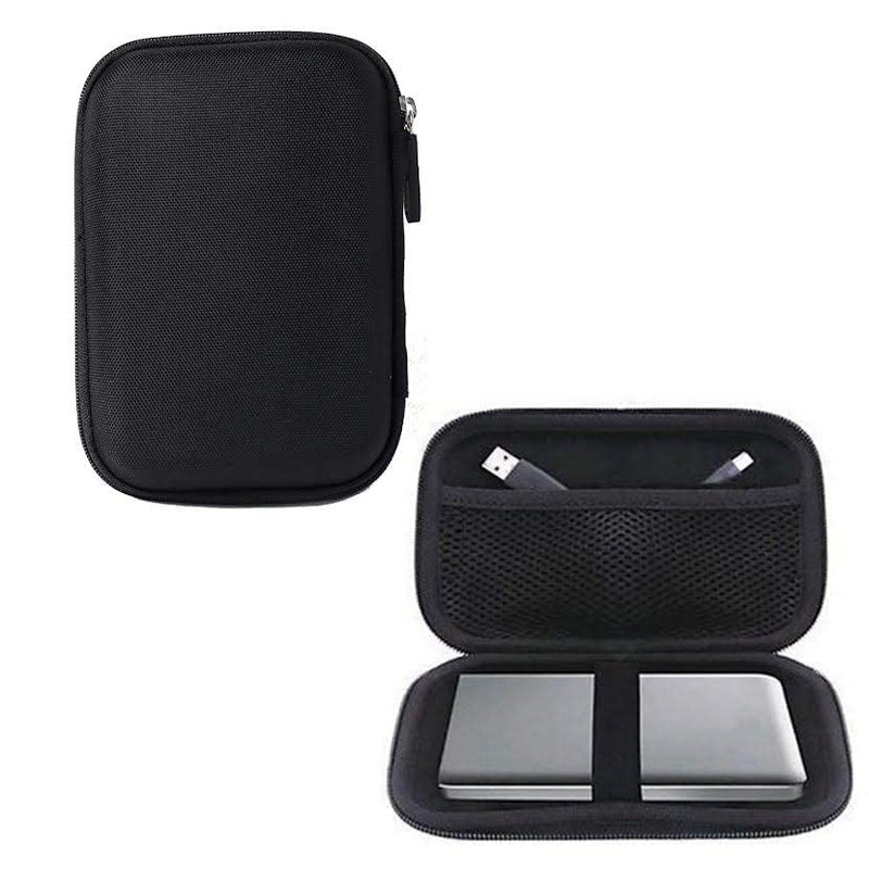 GadgetBite Hard Disk Case External Printed Hard Drive Disk Enclosure Portable Carrying EVA Case Cover Pouch Casing for 2.5-Inch Hard Drive (Plain Black) - Image 2