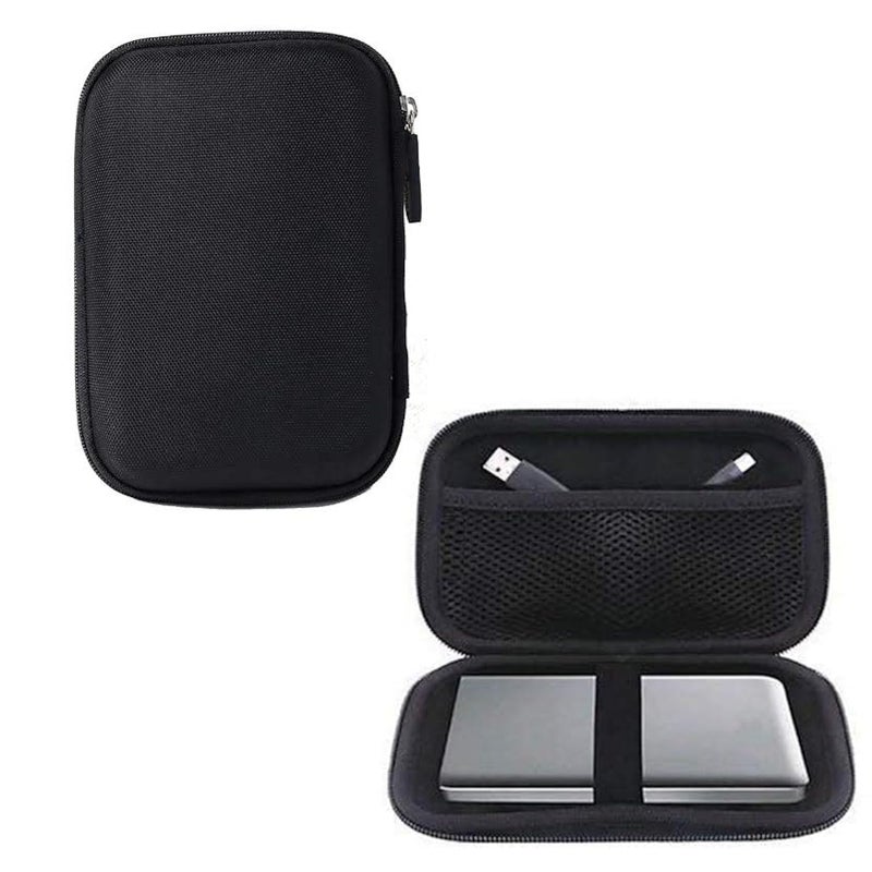 GadgetBite Hard Disk Case External Printed Hard Drive Disk Enclosure Portable Carrying EVA Case Cover Pouch Casing for 2.5-Inch Hard Drive (Plain Black) - Image 4