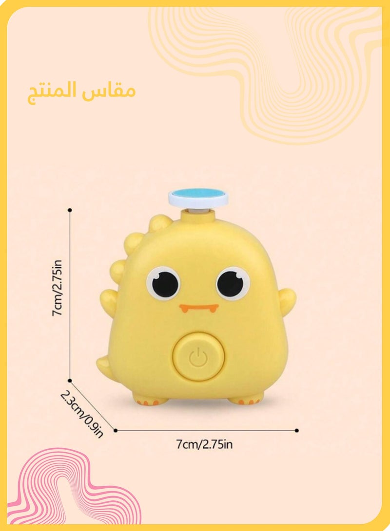 She&Little Baby Nail Trimmer, Nail Cutter For Baby, Nail Trimmer Baby, with LED Light, 3 Grinding Heads & Adjustable Speed, for Baby and Adult, Dinosaur Design (Yellow) - Image 5