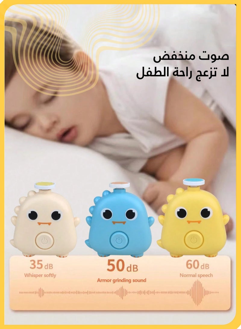 She&Little Baby Nail Trimmer, Nail Cutter For Baby, Nail Trimmer Baby, with LED Light, 3 Grinding Heads & Adjustable Speed, for Baby and Adult, Dinosaur Design (Yellow) - Image 4