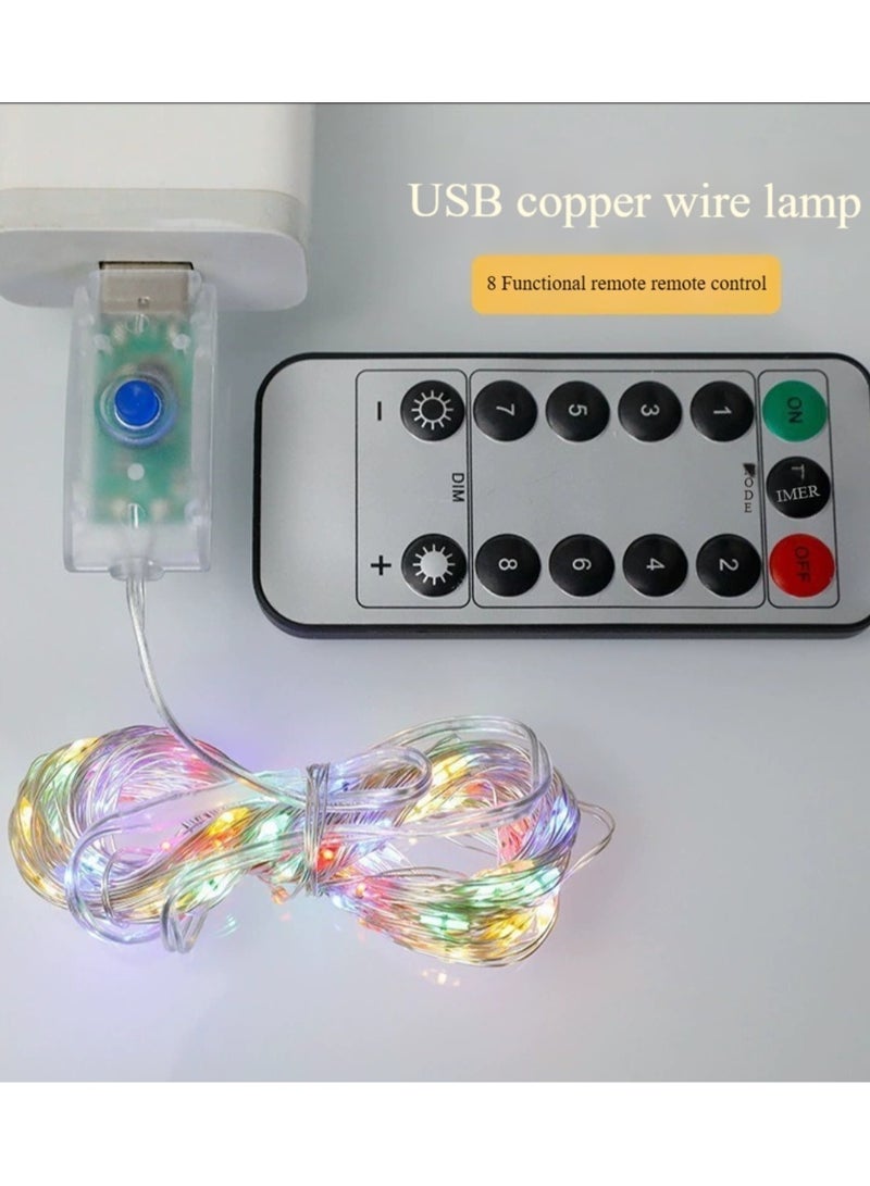 هيان سلسلة أضواء خرافية متلألئة تعمل بمنفذ USB، 50 مصباح LED مقاوم للماء، مع جهاز تحكم عن بعد و8 أوضاع سطوع (5 أمتار) - Image 2