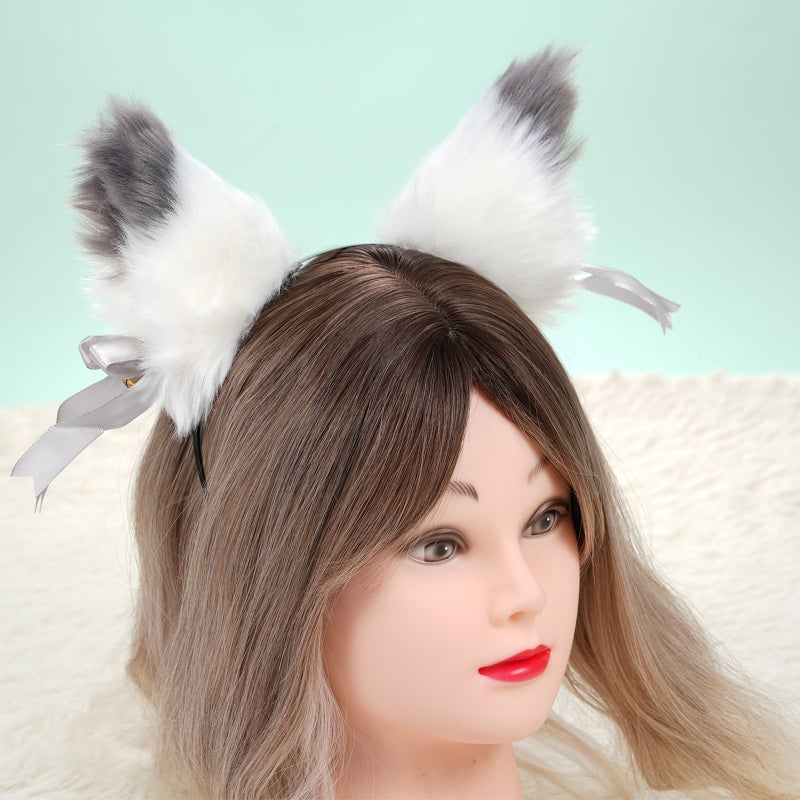 Plush Fox Ear Hair Clip 12cm X 9cm Cute Furry Dual-Wear Style - High-Quality Durable Comfortable Fit Fox Ear Headband for Cosplay, Parties Everyday Wear - Image 5