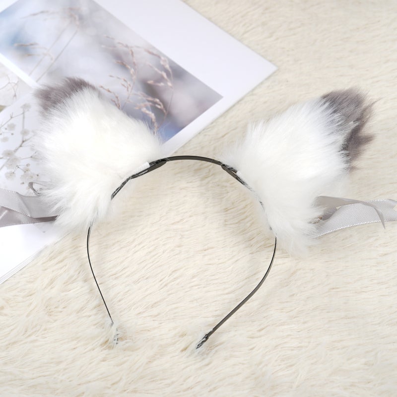 Plush Fox Ear Hair Clip 12cm X 9cm Cute Furry Dual-Wear Style - High-Quality Durable Comfortable Fit Fox Ear Headband for Cosplay, Parties Everyday Wear - Image 4