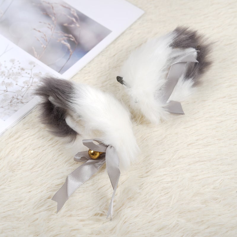 Plush Fox Ear Hair Clip 12cm X 9cm Cute Furry Dual-Wear Style - High-Quality Durable Comfortable Fit Fox Ear Headband for Cosplay, Parties Everyday Wear - Image 3