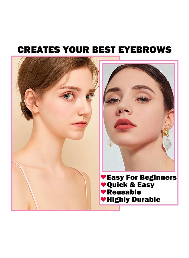 24-Piece Eyebrow Shaping Stencils, A pair of eyebrow trimmers is attached，Reusable Eyebrow Template, Eyebrow Grooming Stencil Kit for DIY Tools Eyebrows Shaping - Image 4