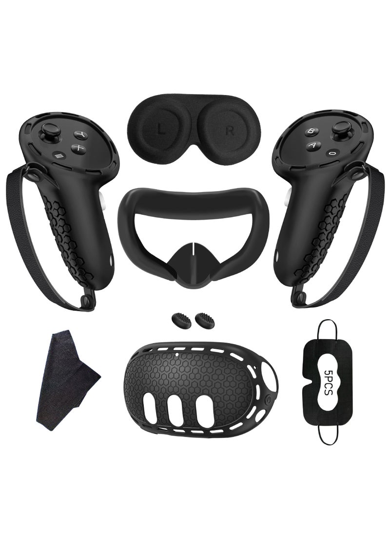 Generic Quest3 silicone suit for Meta quest3 protective case VR accessories handle cover shading mask batch Black 