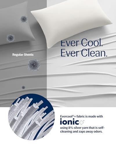 REST® Evercool®+ Starter Sheet Set, King, White, Breathable Bed Sheets for Hot Sleeper and Night Sweats, with Pillowcases, with Ionic+ Self-Cleaning Silver Yarn for Sensitive Skin, 3PCS No Flat Sheet - Image 3
