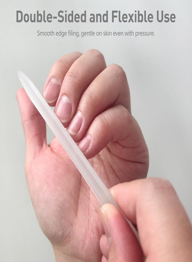 Jaasuee Professional 3-Piece Czech Glass Nail File Set - Handmade, Tempered Glass Files - Double-Sided, Washable, Etched for Natural Nails, Ideal Present Set - Image 4