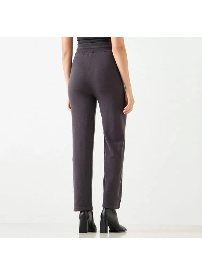 Iconic Iconic Solid Leggings with Drawstring Closure