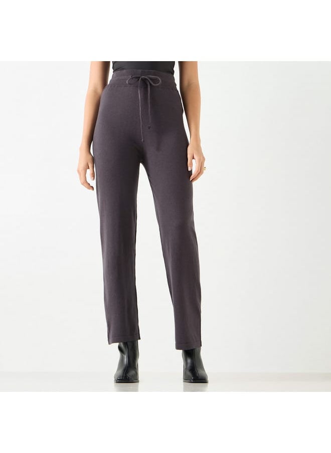 Iconic Iconic Solid Leggings with Drawstring Closure  - Image 1