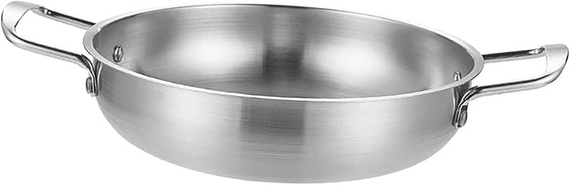 Stainless Steel Dual Loop Handle Frying Pans Durable Flat Bottom Skillet for Cooking Seafood, 1350ML Double Handled Skillet for Family Dinners (#1) - Image 4