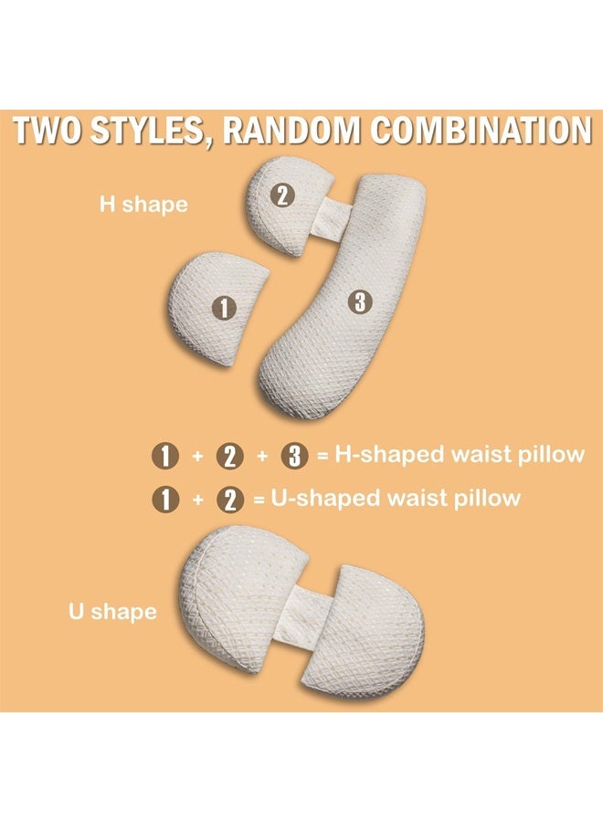 DUNISO Pregnancy Pillows for Sleeping,Soft Pregnancy Body Pillow Support for Back, Legs, Belly,Hips of Pregnant Women,Maternity Pillow with Adjustable and Removable Cooling Cover，White  - Image 3