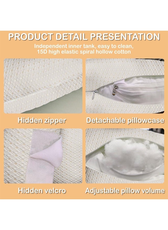 DUNISO Pregnancy Pillows for Sleeping,Soft Pregnancy Body Pillow Support for Back, Legs, Belly,Hips of Pregnant Women,Maternity Pillow with Adjustable and Removable Cooling Cover，White  - Image 5