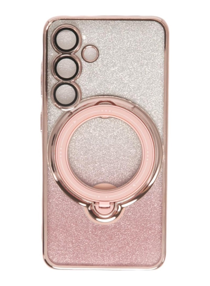 ليمتليس جراب لهاتف Samsung Galaxy S24 متوافق مع جراب مغناطيسي، غطاء حماية خلفي رفيع وناعم ومقاوم للخدش، جراب مغناطيسي غير مصفر ومضاد للصدمات، لون وردي متدرج - Image 1