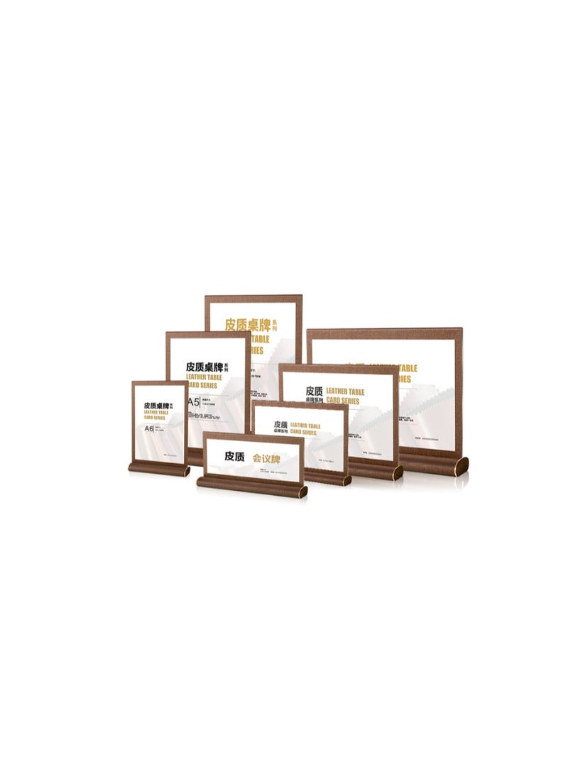 Kalon A5  Leather Table sign holder Brown Display Stand {PACK OF 5 Pcs }  210 x 148mm for Menus,resturent Notices, Name Cards, and Promotions - Image 4