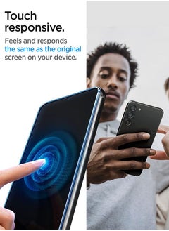 Spigen GLAStR EZ مناسب لواقي الشاشة الزجاجي المقوى لهاتف Samsung Galaxy S23 [عبوة من قطعتين] مع صينية سهلة التركيب  - Image 3