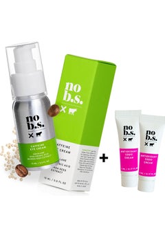 NO B. S. NO BAD STUFF No BS No Bad Stuff Caffeine Eye Cream with Pure Hyaluronic Acid  Plant Based Squalane Oil Under Eye Cream for Dark Circles  Puffiness CoQ10 for Wrinkles Skin Care for Women  Men 05 FL Oz 