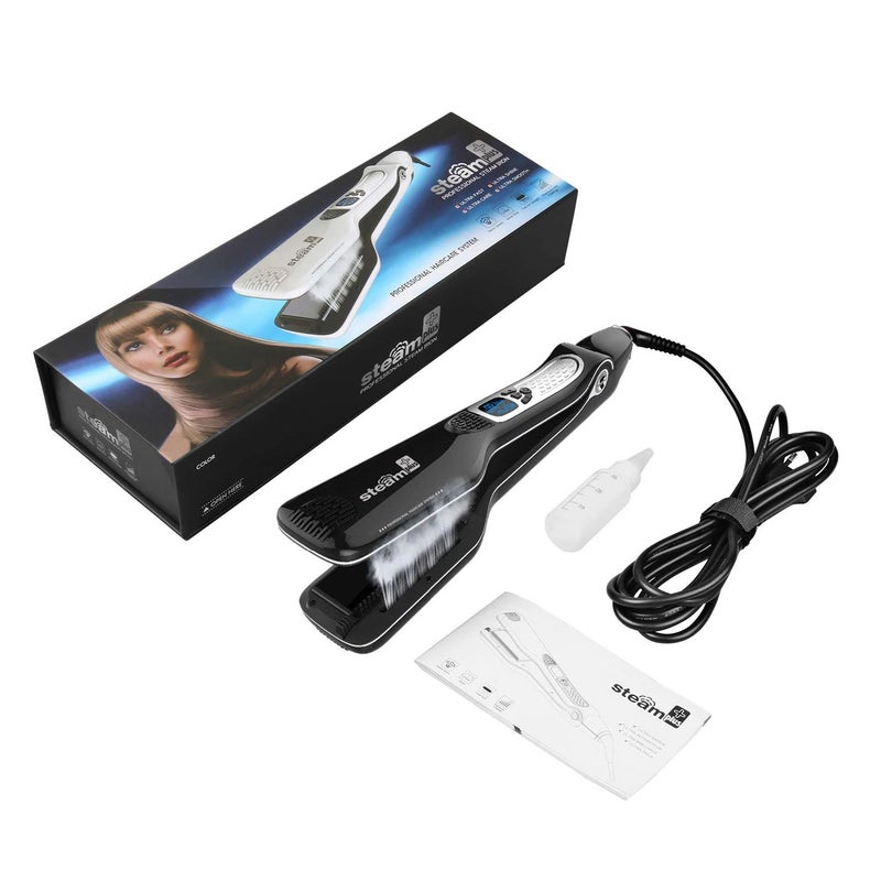 UKLISS Electric Steam Hair Straightener Professional Ceramic Wide Curling Flat Iron Hair Plates Lcd Display Hot Comb Straightening - Image 1