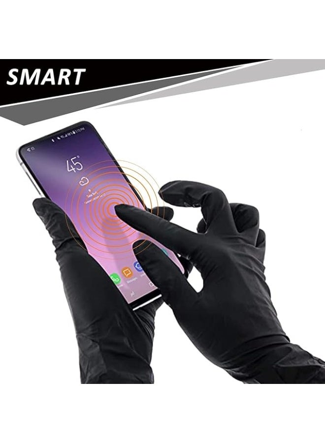 Professional Black Nitrile Disposable Gloves - 100 Pack, Latex & Powder Free, Heavy Duty Multipurpose Protective Examination Gloves - Image 5