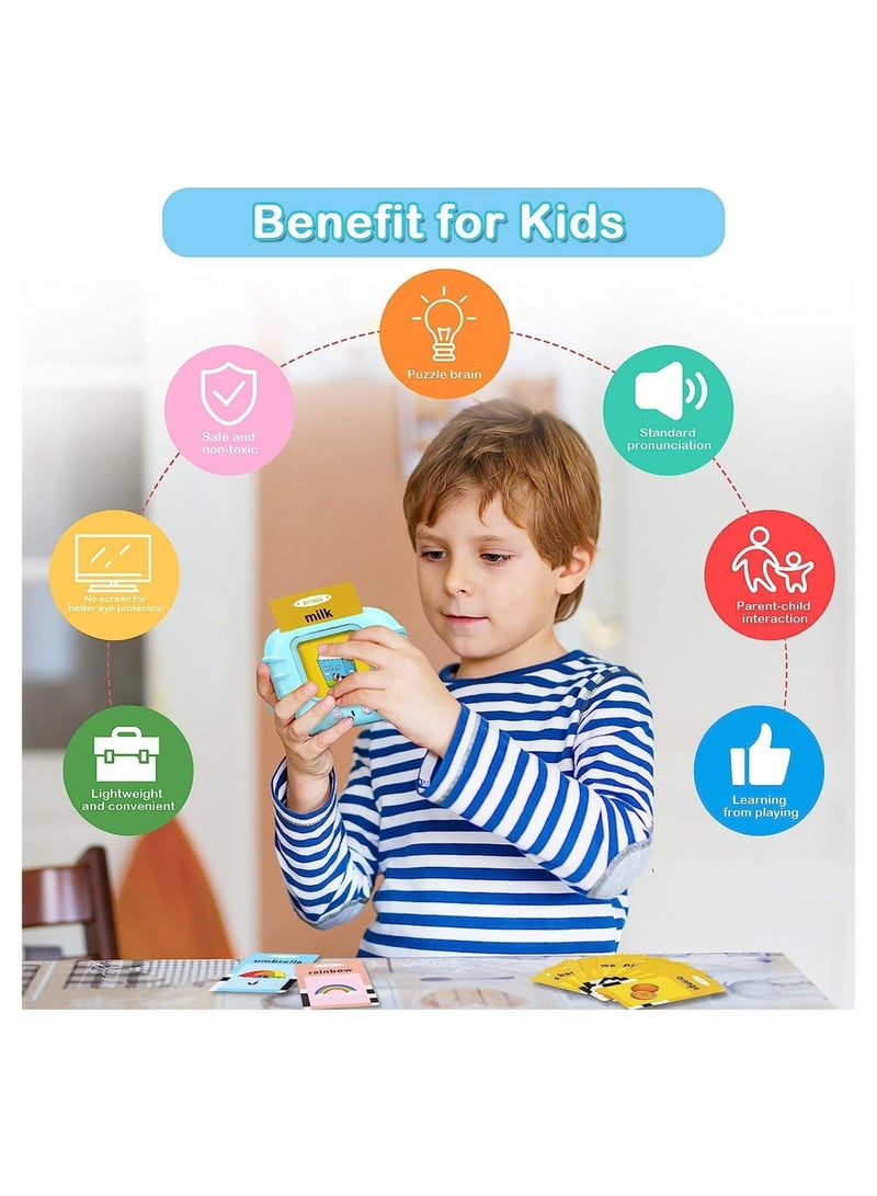 Educational Toy for Kids – Listen and Learn Literacy Audible Flash Cards for Toddlers (1-6 Years), 112 Double-Sided Cards with 224 Words, Includes Flashcards Device - Image 2