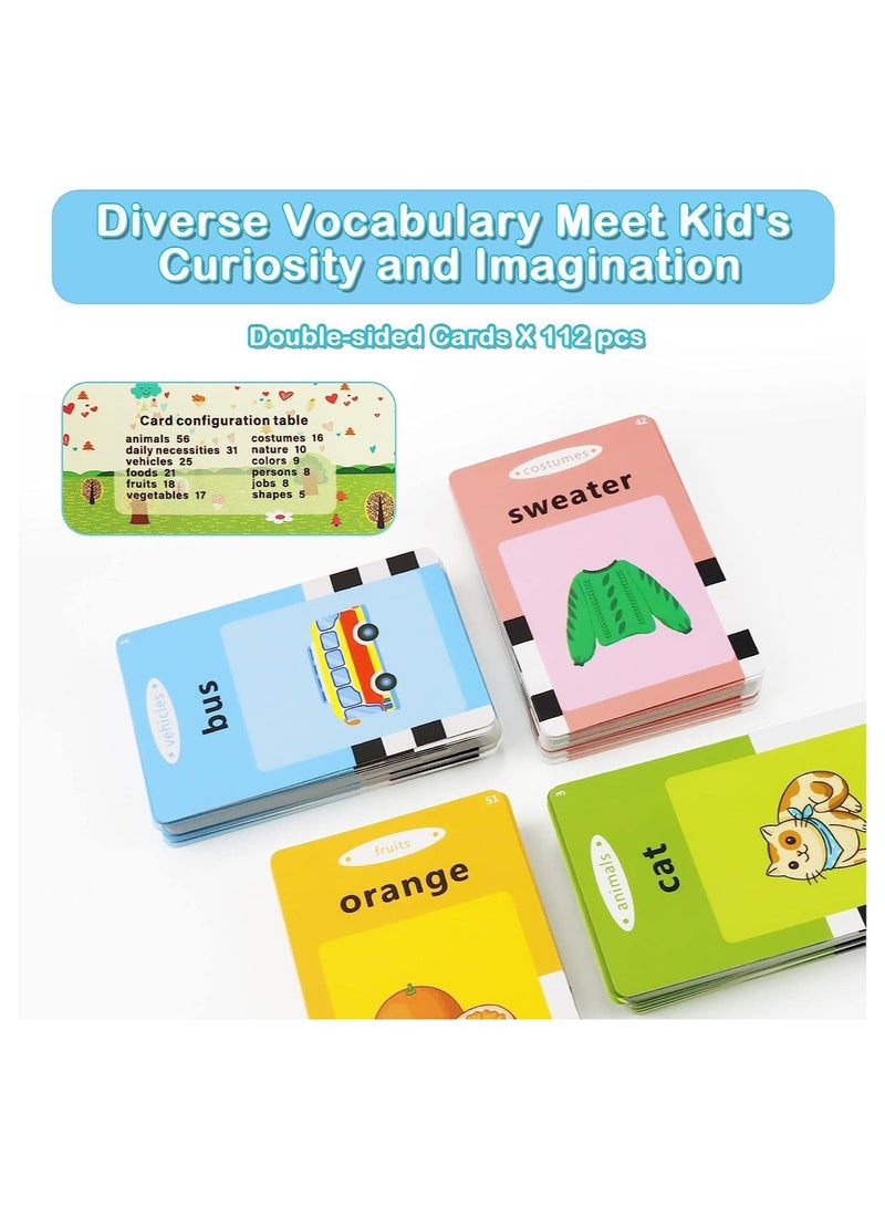 Educational Toy for Kids – Listen and Learn Literacy Audible Flash Cards for Toddlers (1-6 Years), 112 Double-Sided Cards with 224 Words, Includes Flashcards Device - Image 4