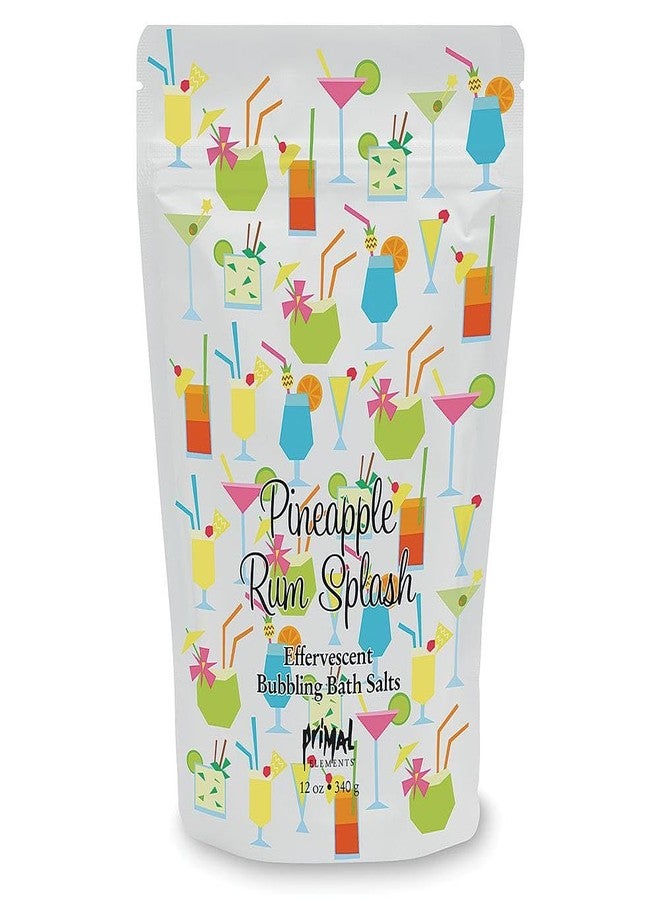 Primal Elements Detoxifying Sea Salt Soak, Bubbling Aromatherapy Salts, Pineapple Rum Splash, 12 oz Resealable Bag