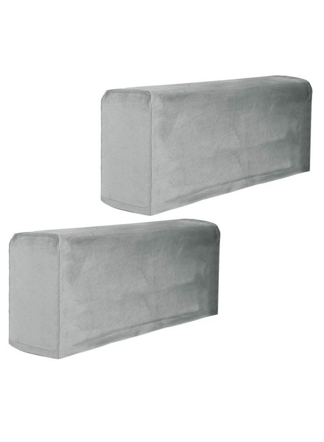 BESPORTBLE 2Pcs Stretch Fabric Sofa Armrest Covers Armchair Arm Covers Antistain Washable Furniture Protector (Grey) - Image 2