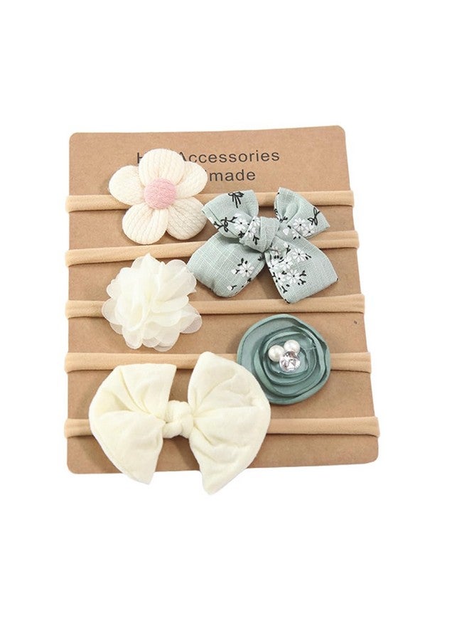 ANZAILALA Baby Hair Band 5 Pcs Hairband For Baby Girl Flower Hairband For New Born Baby Girl 0-6 Months, Multicolor - Image 1