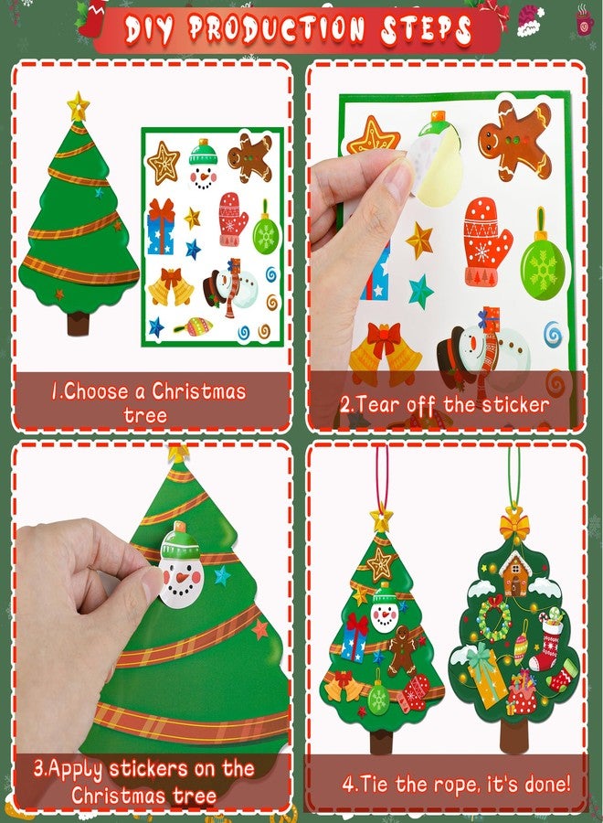 80UncleKimby 60pcs Christmas Crafts for Kids - DIY Xmas Tree Ornaments with Sticker Kits - Set for Holiday Decorations, Party Favors, and Classroom Activities - Image 4