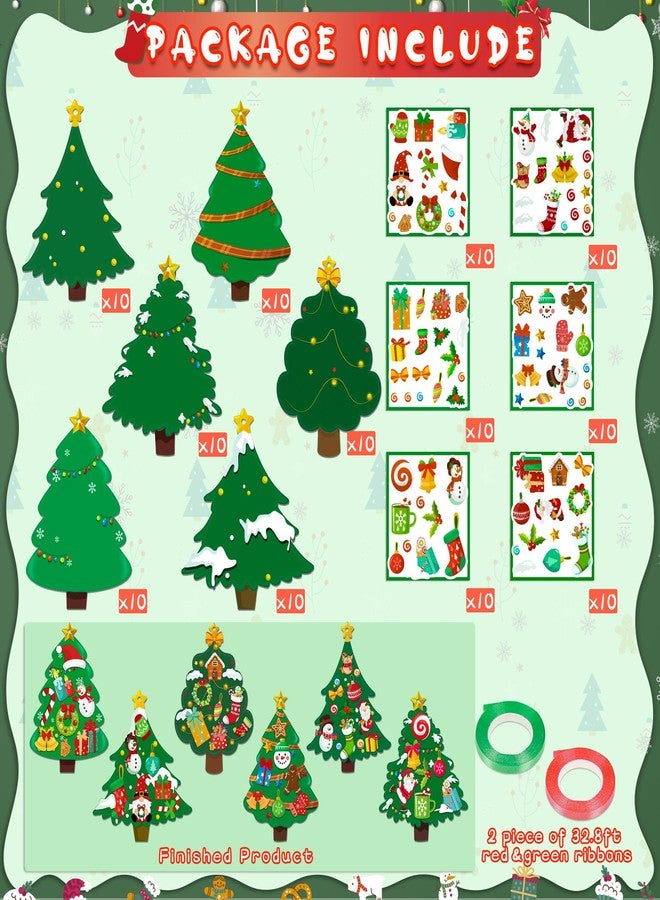 80UncleKimby 60pcs Christmas Crafts for Kids - DIY Xmas Tree Ornaments with Sticker Kits - Set for Holiday Decorations, Party Favors, and Classroom Activities - Image 3