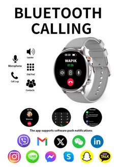 WAPIK Korean Brand Smart Watch Y5，Business Smartwatch, Waterproof Fitness Watch, Bluetooth Calling, Compatible with Android and iOS,Smartwatch For Men, Zinc Alloy Vacuum Plating, Heart Rate Monitoring  - Image 3