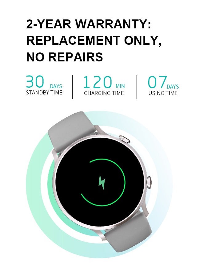 WAPIK - Korean Brand Smart Watch Y5，Business Smartwatch, Waterproof Fitness Watch, Bluetooth Calling, Compatible with Android and iOS,Smartwatch For Men, Zinc Alloy Vacuum Plating, Heart Rate Monitoring - Image 1