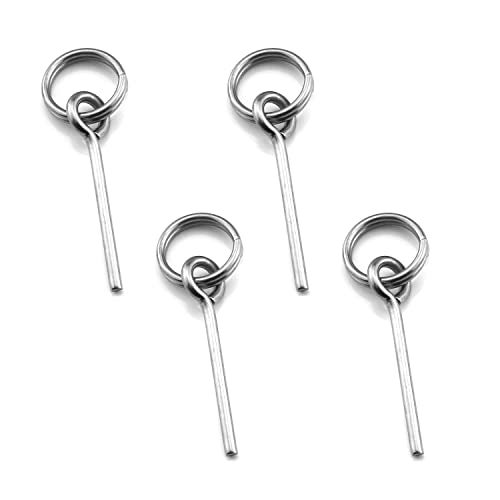 DGHAOP 4pcs Tent Pin & Ring Replacement Stainless Steel Tent Pole Connectors for Outdoor Camping Hiking Travel - Image 1