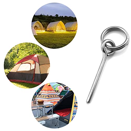 DGHAOP 4pcs Tent Pin & Ring Replacement Stainless Steel Tent Pole Connectors for Outdoor Camping Hiking Travel - Image 4