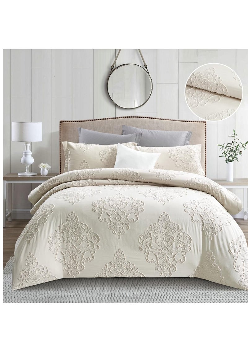 Luxury 6-Piece Embroidered Comforter Set – King Size Bedding Set with Fitted Sheet & Pillowcases | 220x240cm