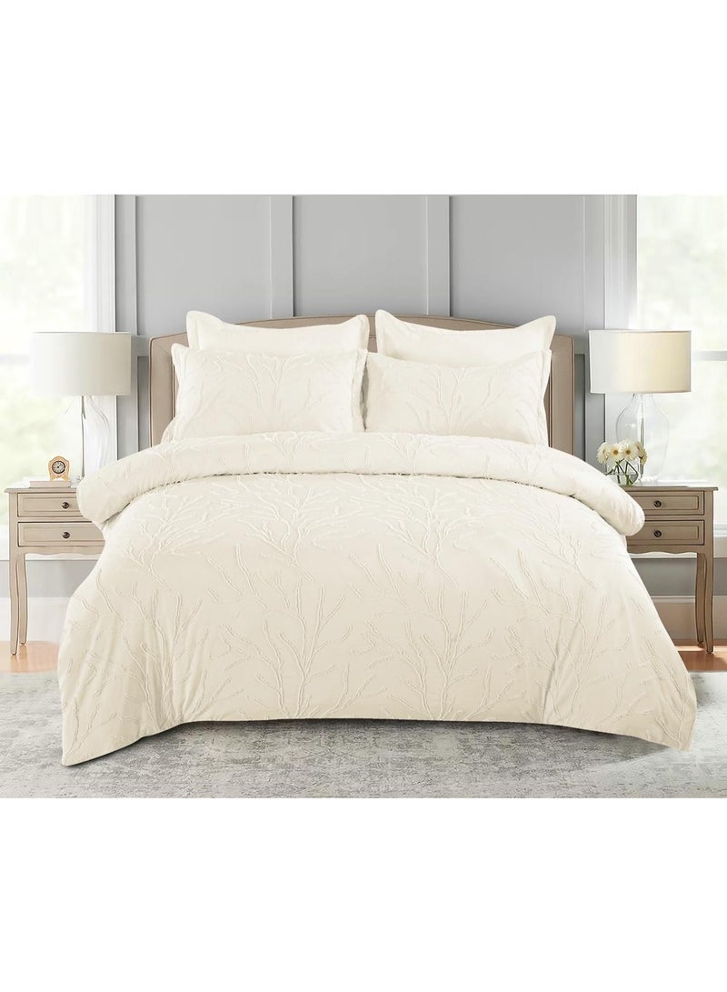 Luxury 6-Piece Embroidered Comforter Set – King Size Bedding Set with Fitted Sheet & Pillowcases | 220x240cm