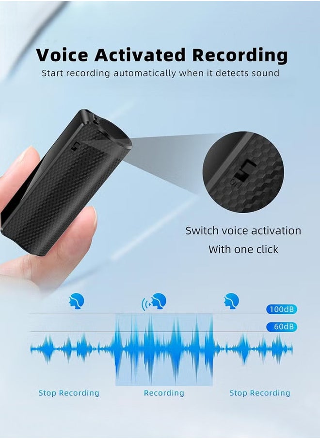 128GB Mini Digital Voice Recorder Voice Listening Device 750 Hours Bug black