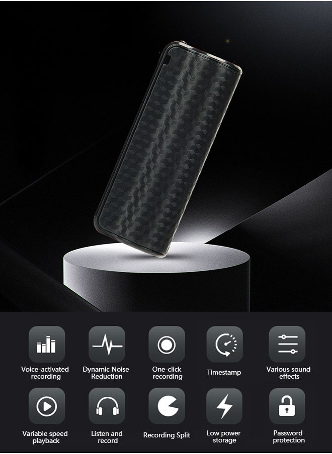 128GB Mini Digital Voice Recorder Voice Listening Device 750 Hours Bug black