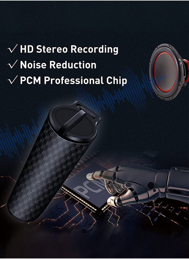 128GB Mini Digital Voice Recorder Voice Listening Device 750 Hours Bug black