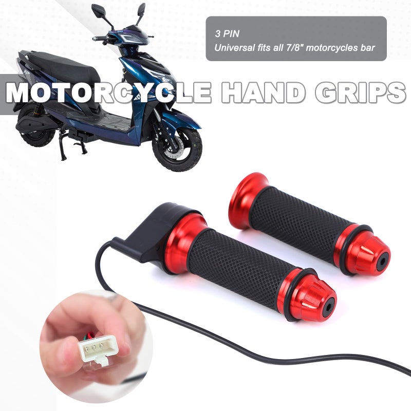 Mokuo E-Bike Full Twist Throttle Grips - 22mm/0.87" Universal Aluminium Alloy Throttle Accelerator Handlebar with Rubber Grip, Fit for Electric Bicycle & Scooter (Red Color) - Image 5