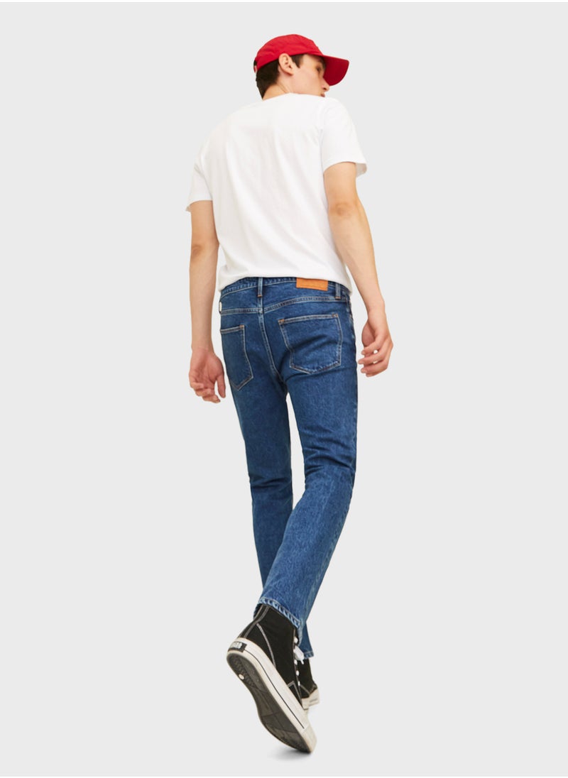 JACK & JONES Jjiclark Jjevan Mid Wash Straight Fit Jeans  - Image 4