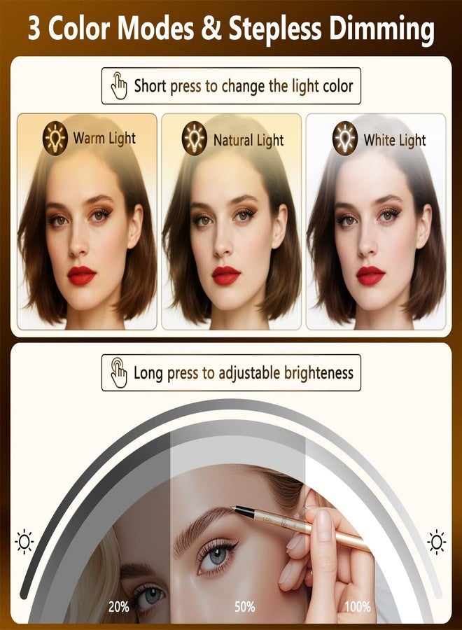 DECLUTTR Wall Mounted Lighted Makeup Mirror, Rechargeable 1X/15X Magnifying Mirror 8 Inch Double Sided, 3 Colors Vanity Mirror with Lights, Touch Dimmable 360° Rotation Foldable - Image 2